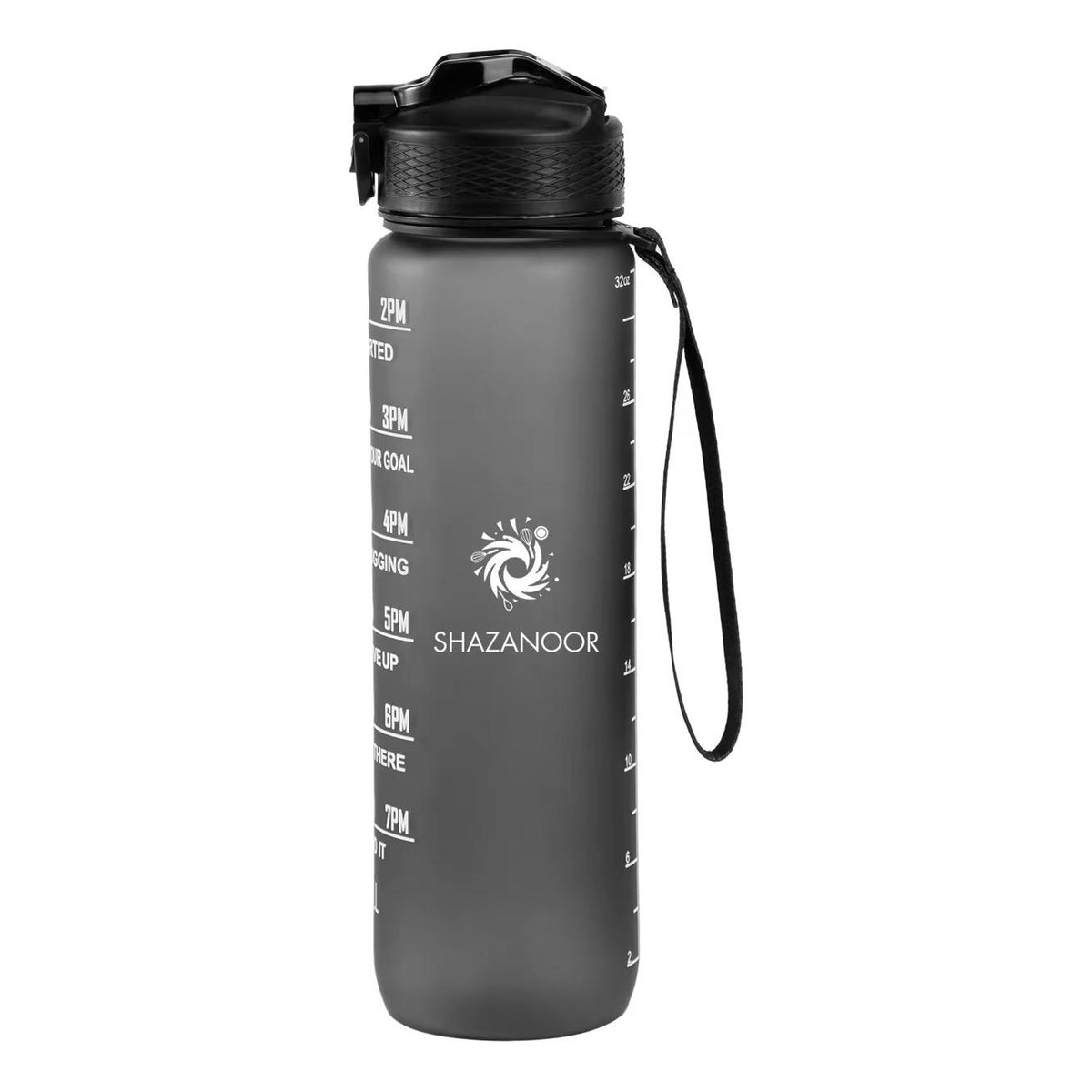 Shazanoor Motivational Water Bottle – 1 Litre BPA-Free Leakproof Bottle with Time Marker & Strap for Gym, Office & Outdoor Hydration